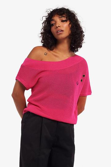 Dámské Knitwear Fred Perry SK3017 Červené | CZ 1118HAPK